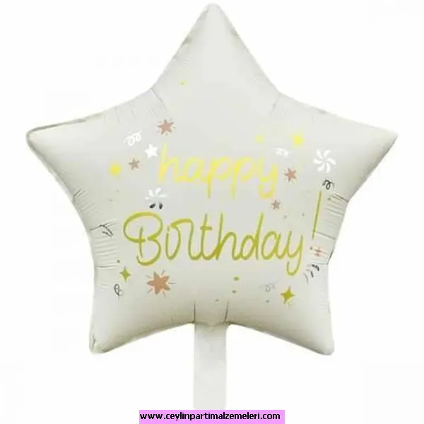 Yıldız Happy Birthday Folyo Balon